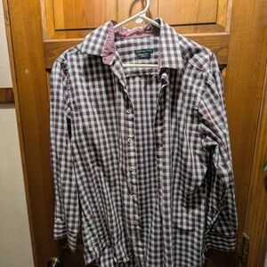 Van Heusen Burgundy and White Checkered Shirt